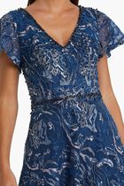 Embellished Illusion Butterfly Sleeve Gown