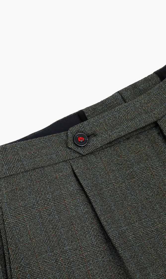 Belted Button Closure Trousers