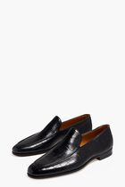 Alligator Effect Leather Loafers