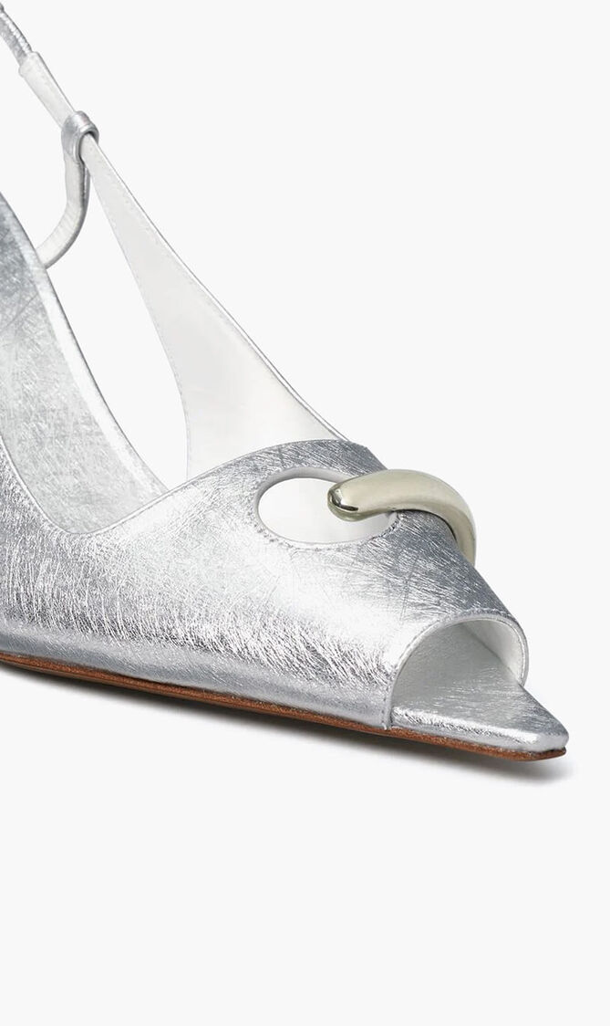 Pierced Peep Toe Slingback