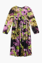 JG DRESS LS FLOWY MIDI CHIFFON AO ORCHID