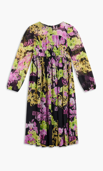 JG DRESS LS FLOWY MIDI CHIFFON AO ORCHID