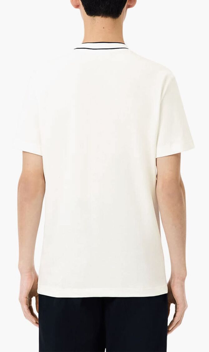 Stretch Pique Stripe Collar T-shirt