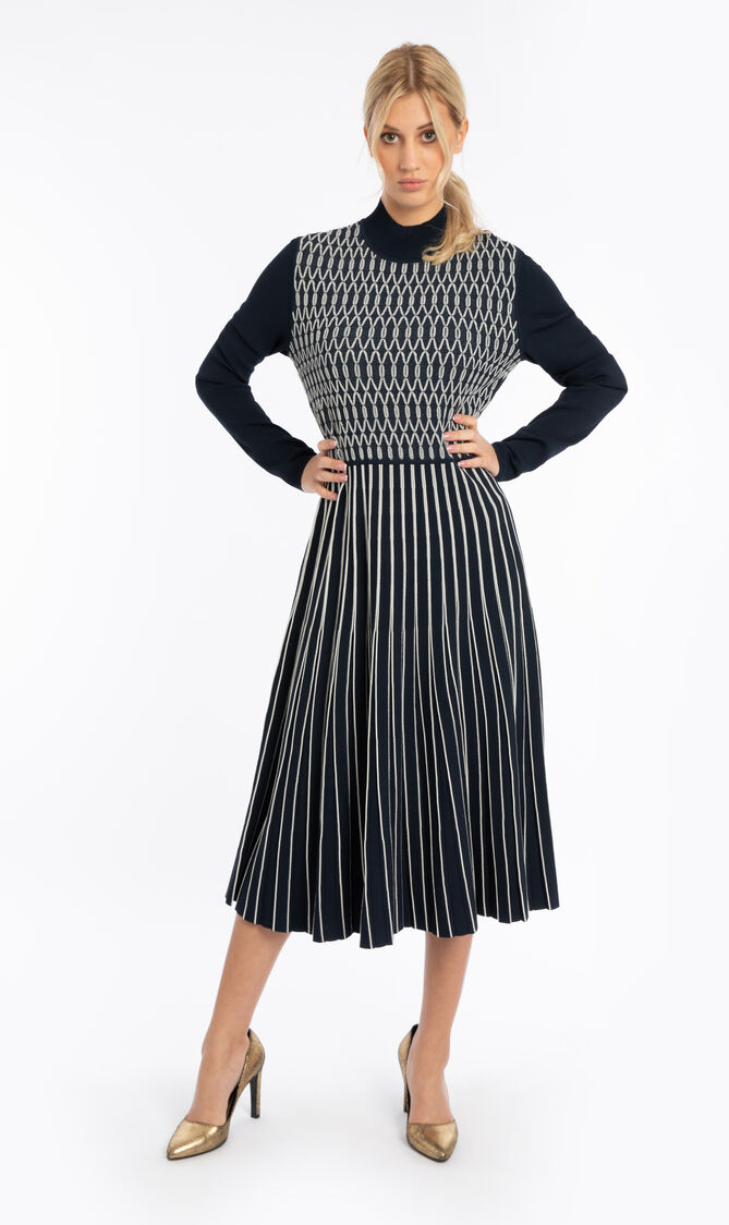 Striped Knit Sweater Dress
