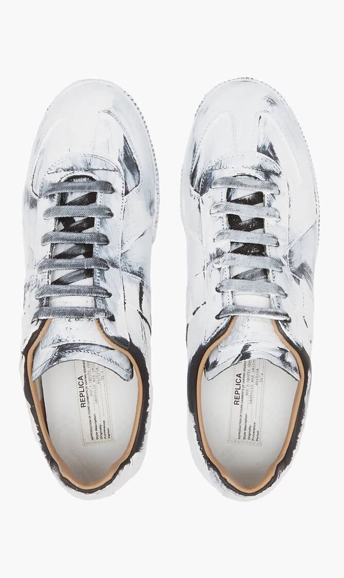 REPLICA SNEAKERS BLACK/GLOSSY WHITE