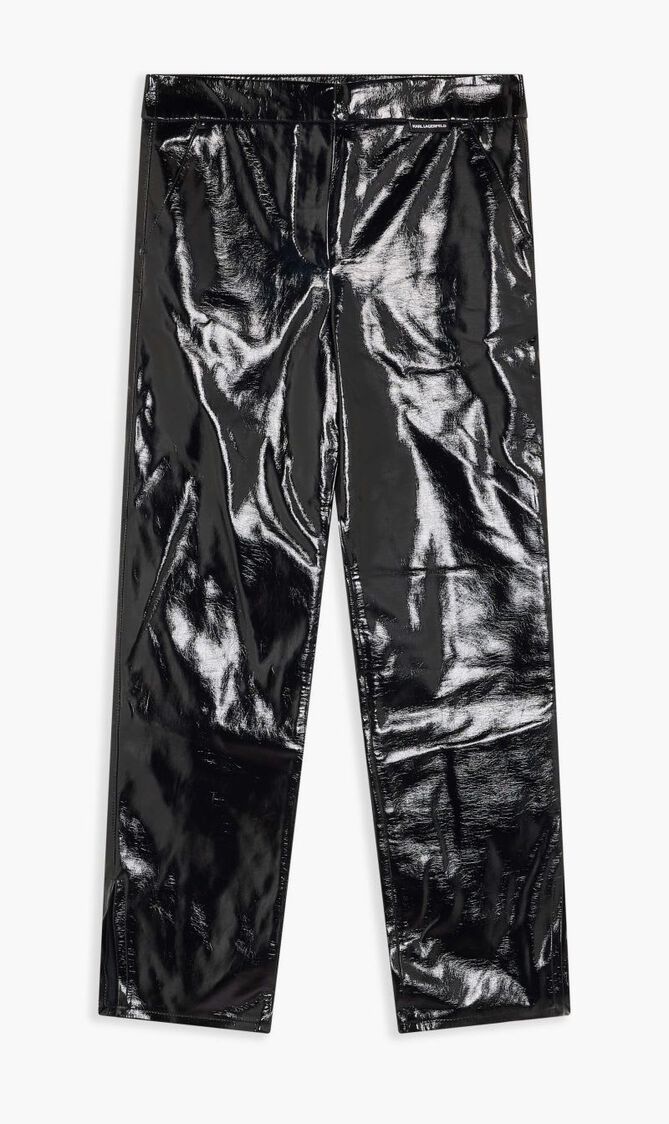 FAUX PATENT LEATHER PANTS