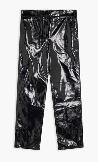 FAUX PATENT LEATHER PANTS