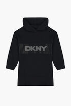 Rhinestone Logo Hooded Dress