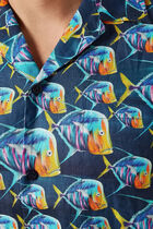 Piranha Print Bowling Shirt