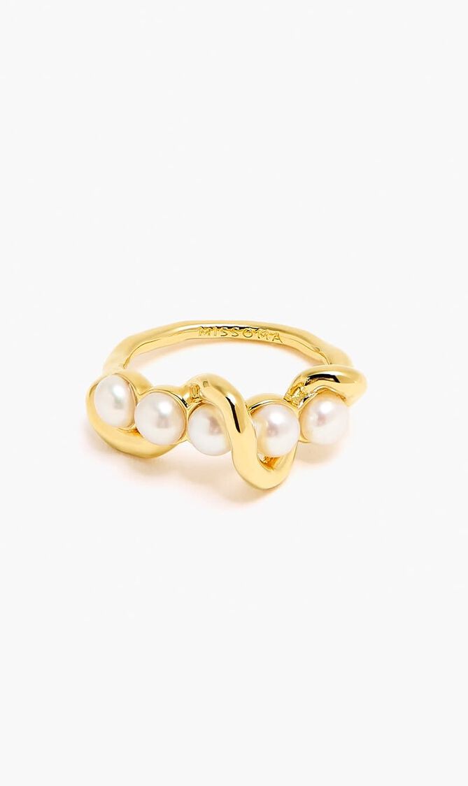 Molten Pearl Twisted Ring