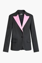 SATIN LAPEL TAILORED BLAZER
