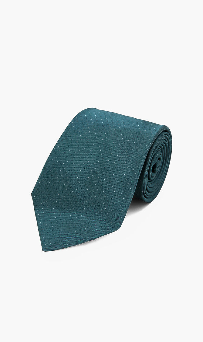 Dot Print Silk Tie