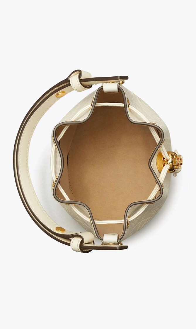 T Monogram Leather Mini Bucket Bag