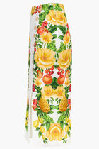 PICNIC FLOWERS OFF WHITE BUTTONNED MIDI SKIRT