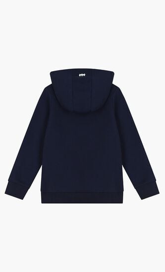 Logo Hooded Zip Up Top