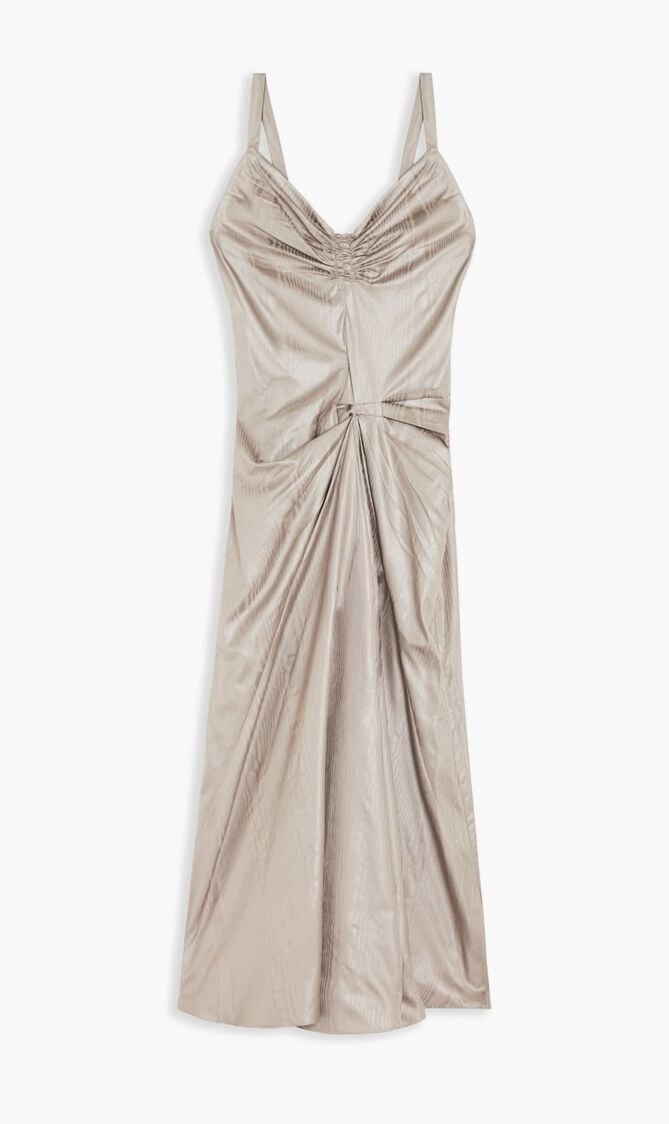 AVP STRAP VISCOSE TAUPE MAXI DRESS
