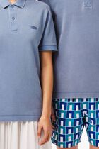 SHORT SLEEVED RIBBED COLLAR SHIRT