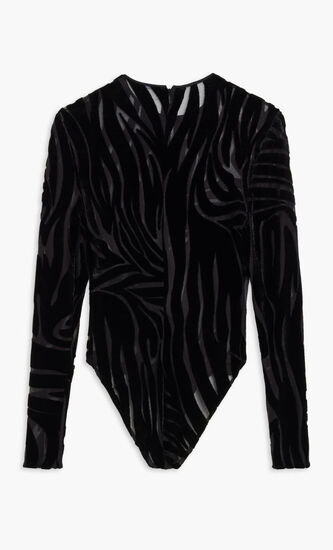BODYSUIT ZEBRA JERSEY VELOR JACQUARD FABRIC