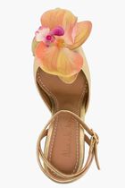 FLOWER GOLD LEATHER PUMPS