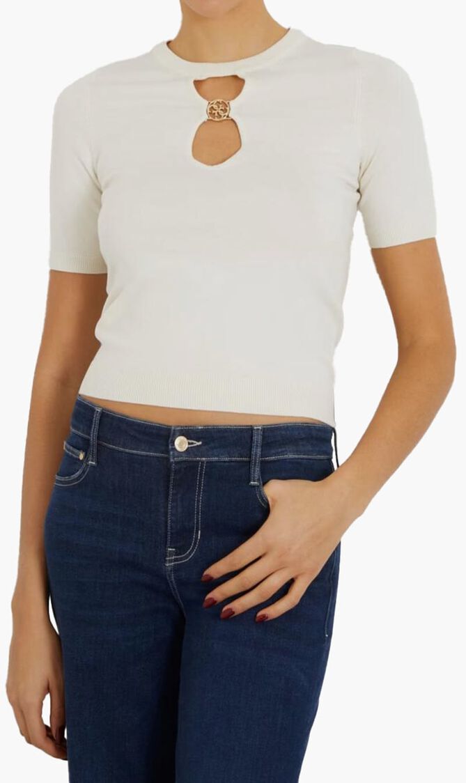 Rylee Knit Top with Logo Detail