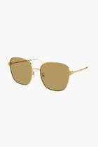SQUARE GOLD FRAME WITH OCHRE LENS 57