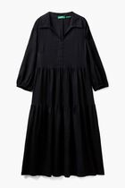 Pure Linen Ruffled Dress