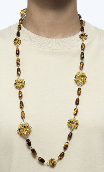 Somnia Necklace, Brown, Gold-Tone Plated