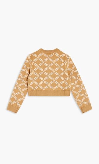 Monogram Pattern Knitted Cardigan