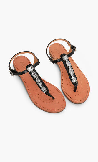 Sozy Phyton Leather Sandals