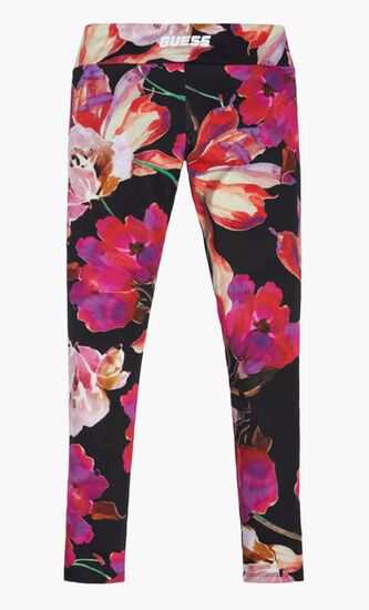 Black Floral Leggings