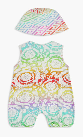 NU GIFT SET 2 PC ROMPER HAT AO MULTICOLOR BAROCCO GRECA