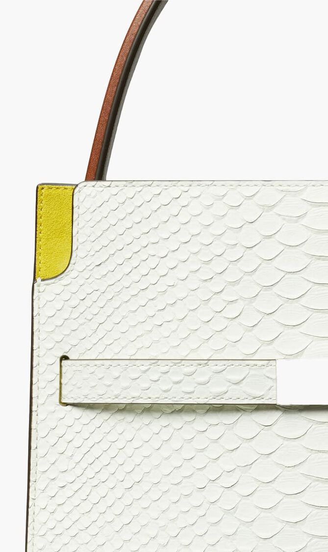 Small Lee Radziwill Snake Embossed Double Bag