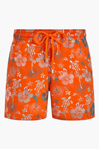 Embroidered Tropical Turtles Swim Shorts