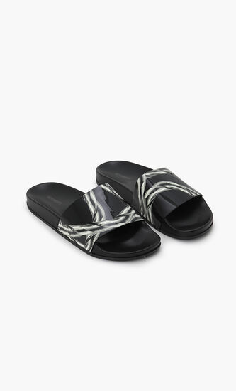 Chain Leather Slides