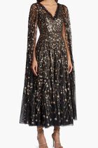 Comet Sequin Cape Gown
