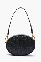 Maheki Oval Leather Shoulder Strap Purse