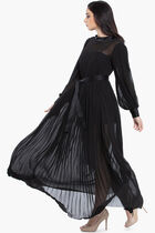 Pleated Maxi Shirt Dress