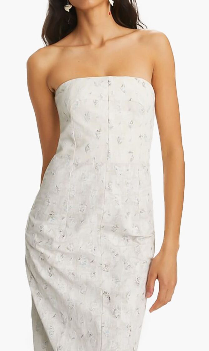 EMBELLISHED LINEN DRESS