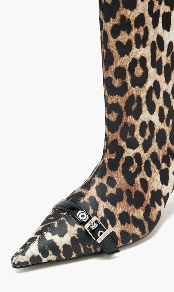 Leopard Eyelets high-shaft boots