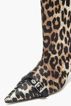 Leopard Eyelets high-shaft boots