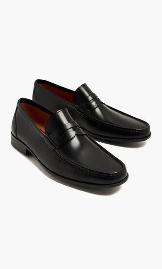 Penny-slot Leather Loafers