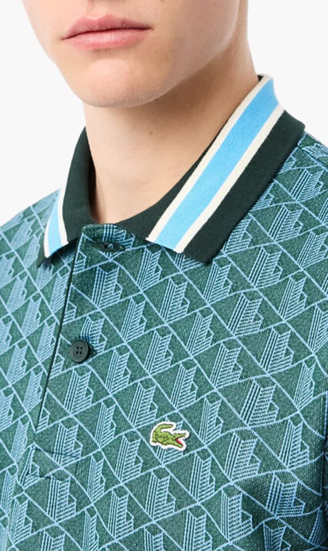 Classic Fit Monogram Jacquard Polo Shirt