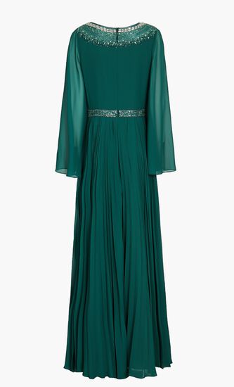 Draped Long Sleeves Gown