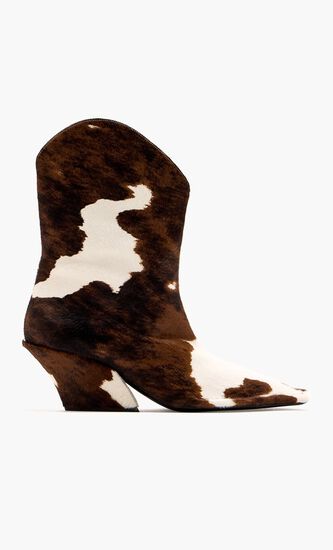 Pony hair ankle boots