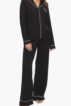 Carlyn Logo Regular Fit Buttoned Long Sleeve Pajama Set