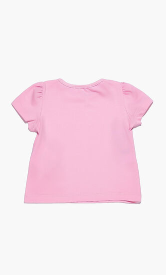 Pink Logo Embroidered T-shirt