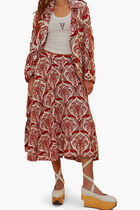 TROPICAL CAMEO OFF WHITE MIDI SKIRT