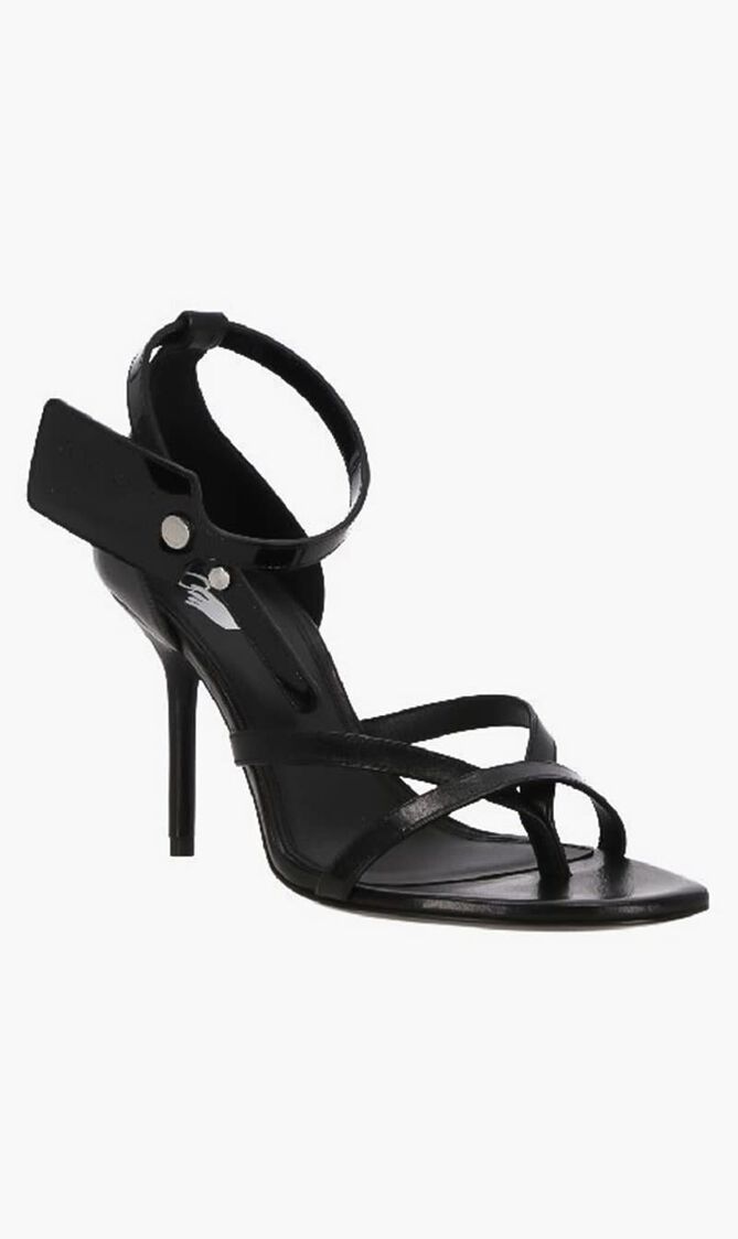 Nappa Varnish Zip Tie Sandal Black Black