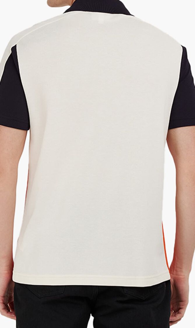 Cotton Pique Colourblock Polo Shirt