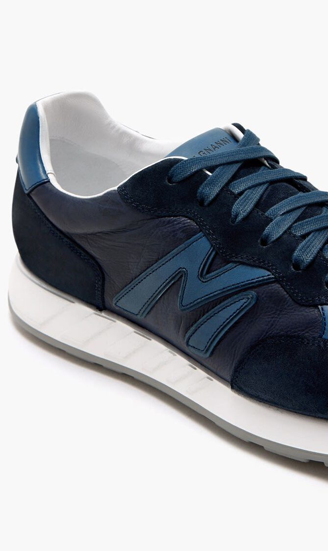 755 M E SLAYTON SLAYTON CALCE GRIGIO CROSTA AZUL FORRO LAMB BLANCO